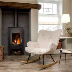 Home Fluweelzachte schommelstoel met modern design in velvet uit de collectie van Furndaily